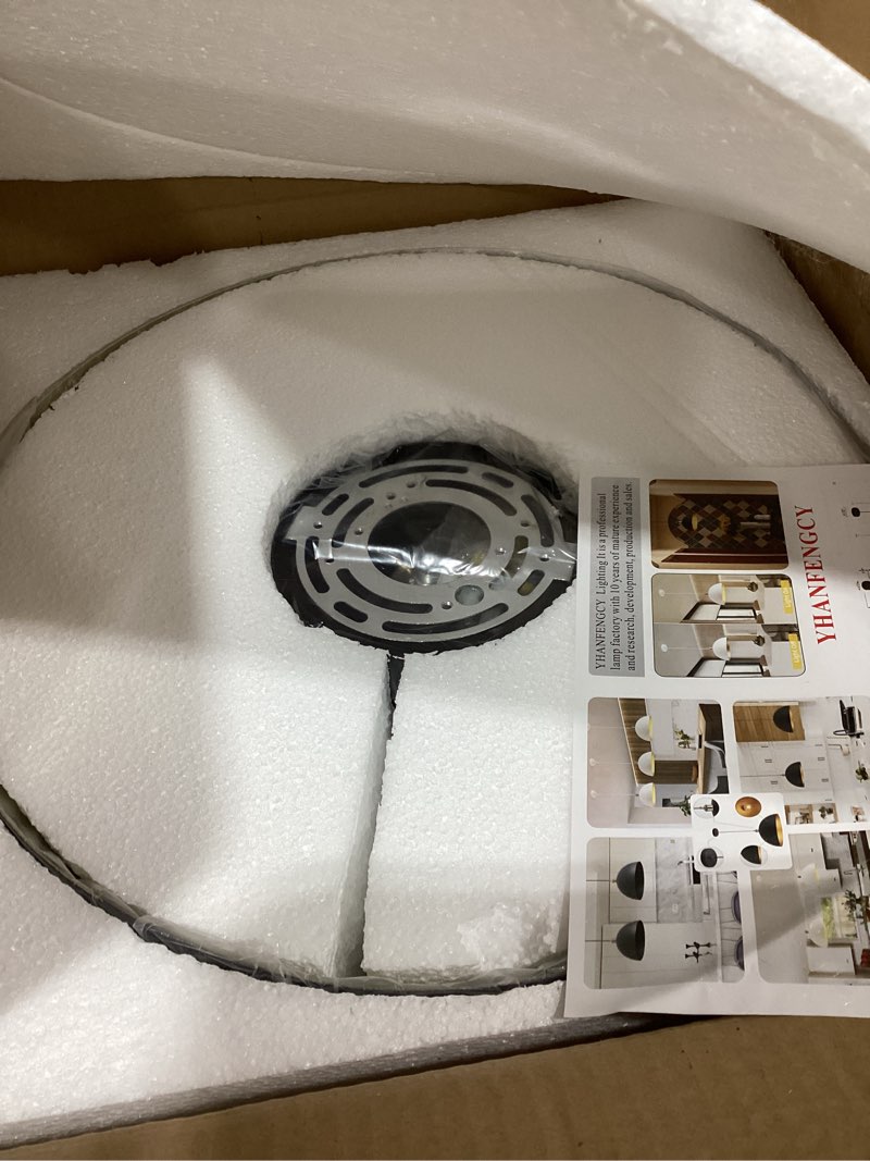 Condition photo showing Good Condition for vintage black and gold pendant light 13.7'' retro farmhouse dome pendant lamp modern industrial chandelier for wire length 78.74'' kitchen island, bedroom, dining room, living room, hallway 13.7''black and gold