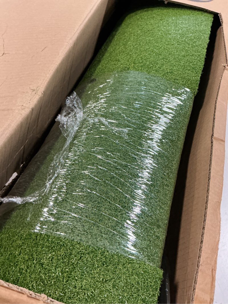 Condition photo showing Good Condition for golf mat, 5x4ft/6x4ft large golf hitting mats for practice outdoor indoor, 26mm thick, high-elasticity artificial turf mat for garage simulator chipping driving swinging training, gifts for him men 6x4ft 26mm large sized