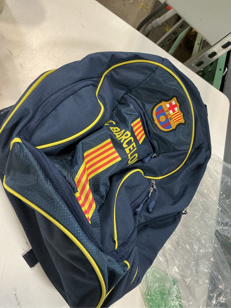 Condition photo showing Good Condition for Barcelona Backpack With Soccer Ball Compartment, Licensed Barcelona School Bookbag