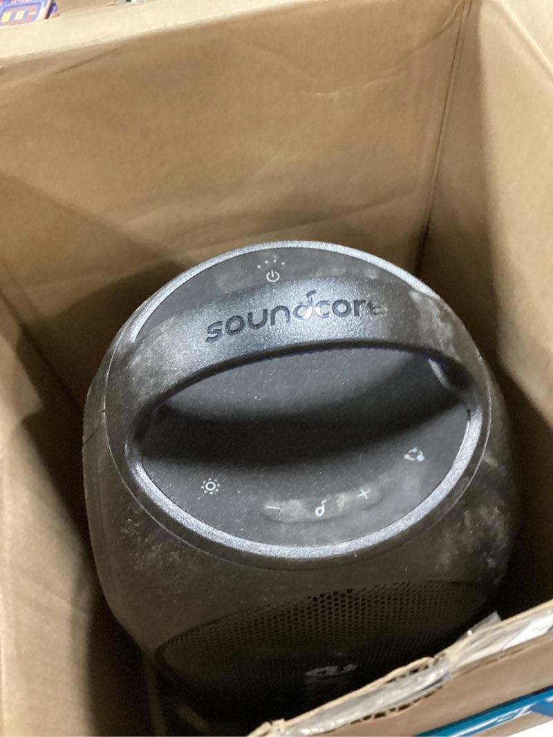 Condition photo showing As Is for Soundcore Anker Rave Party 2 Portable Speaker, 120W Stereo Sound, PartyCast 2.0, Light Show, IPX4 Water-Resistant, 16H Playtime, Mic Input, Custom EQ & Bass Up for Party (Renewed)