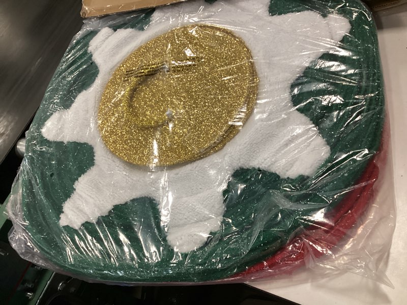 Condition photo showing As Is for 3PC Lighted Pop-Up Outdoor Christmas Ornament Set, Holiday Ball Decoration 240 LED Lights, 8 Light Functions Red/Green/Blue