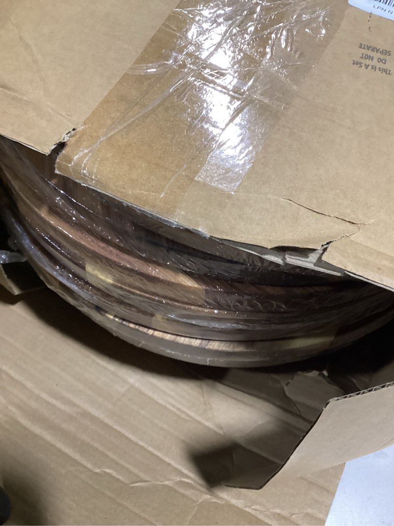Condition photo showing Good Condition for Patelai 10 Pack 12" Acacia Wooden Round Cutting Boards Bulk 0.6 Inch Thick Round Charcuterie Board Smooth Surface Multipurpose Chopping Serving Tray for Pizza Fruit Vegetables Bread 10 12"
