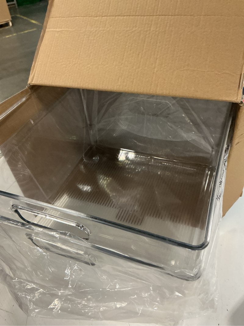 Condition photo showing Good Condition for ClearSpace XL Clear Plastic Storage Bins - 2 Pack for Kitchen Cabinet and Fridge Organization