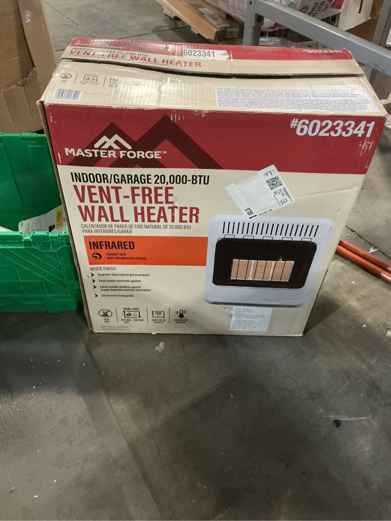 Condition photo showing As Is for Mr. Heater 20000 BTU Vent Free Radiant Natural Gas Heater F299821