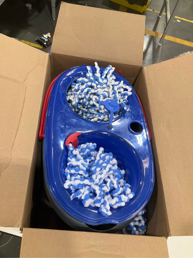 Condition photo showing Good Condition for o-cedar rinseclean spin mop & bucket system + 2 extra mop heads| clean with water | removes 99% of bacteria plastic rinseclean spin mop & bucket + 2 extra refills cleaning system