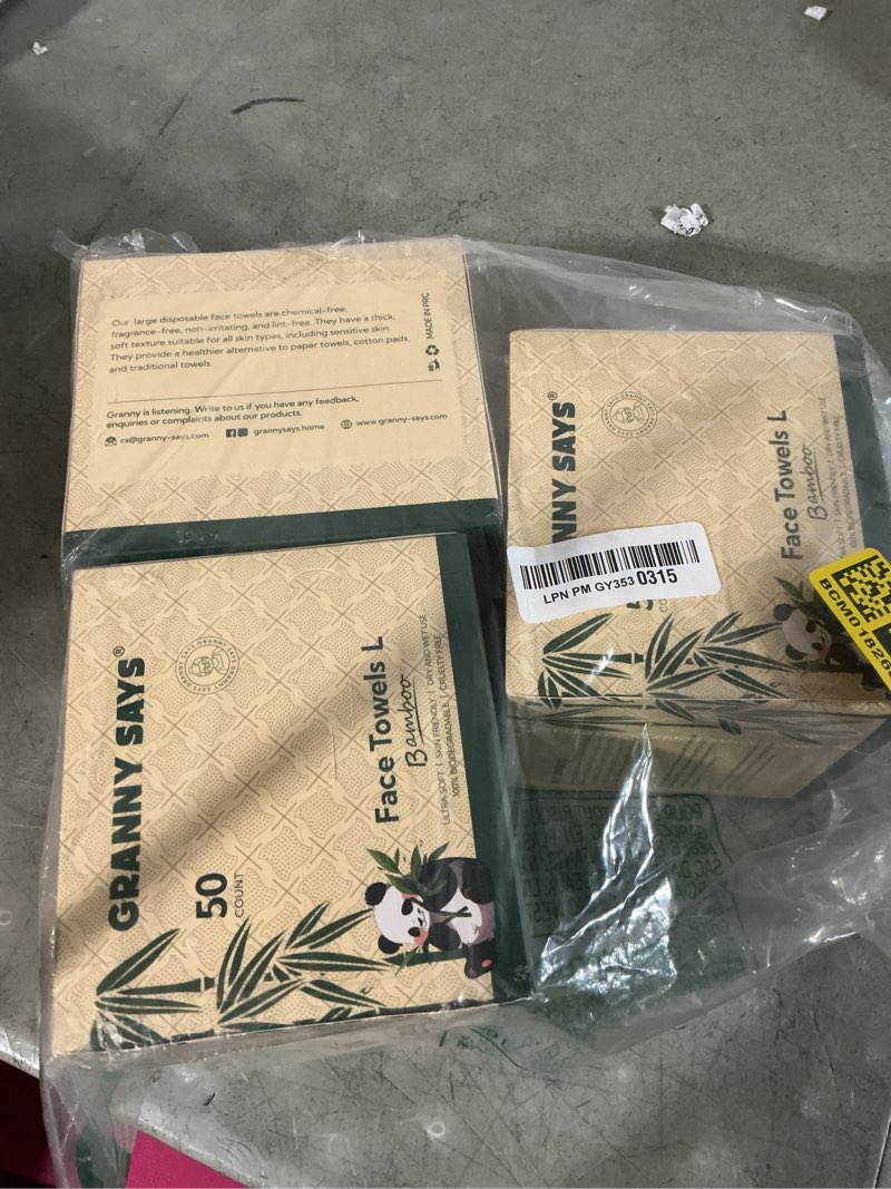 Condition photo showing New/Like New for granny says disposable face towel, face towelettes disposable, 10\\\"×12\\\" thick soft face towels, disposable towels for remove makeup, facial cleansing, nursing, travel, 50 count/1 pack 10\\\"x12\\\" - 150 count/3 box size l
