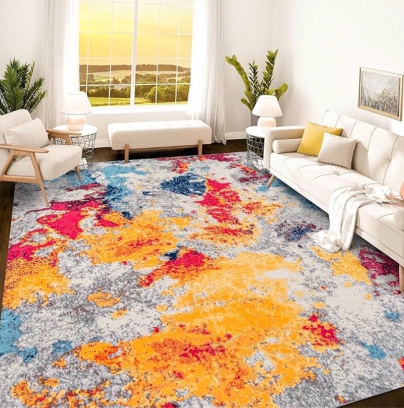 Istana 9x12 Area Rug - Multi Colors 9 x 12 Area Rugs for Living Room - Foldable 9x12 Rugs for Bedroo