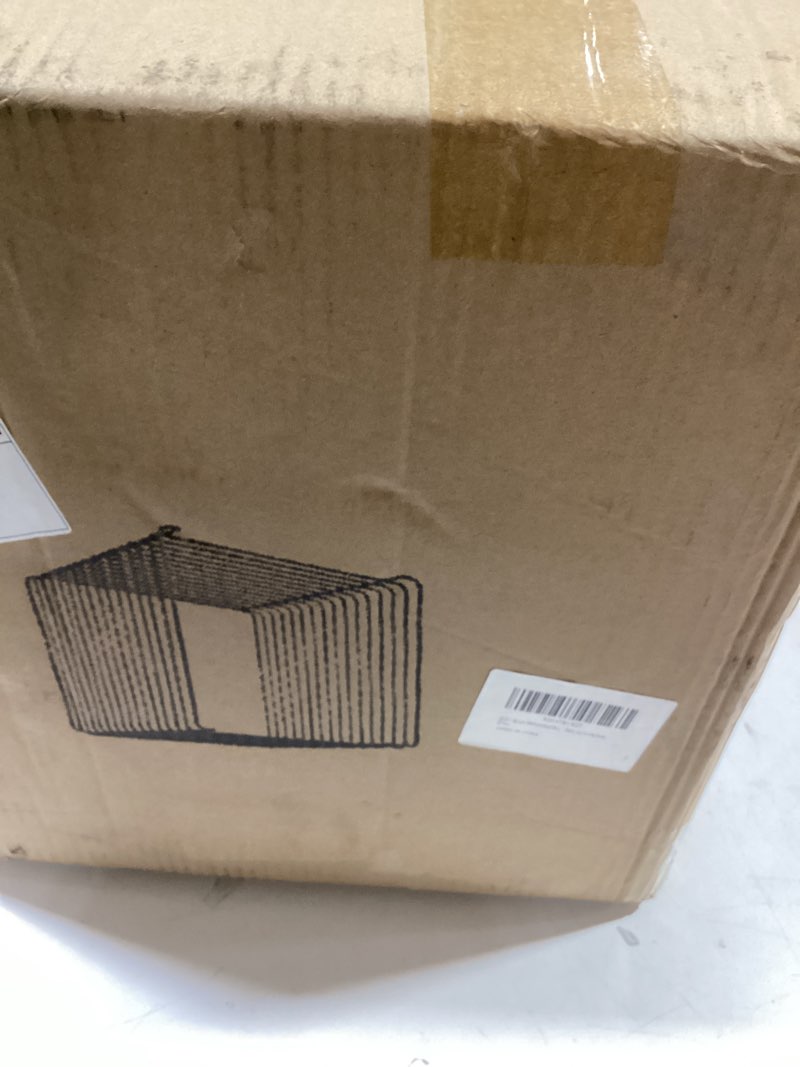 Condition photo showing New/Like New for Square Geometry Retro Side Table Linear Metal End Table, 304 Stainless Steel Side Table?Wire Cube Storage Rack, Book Stackable, Stainless Steel Coffee Table?Multi-Purpose Accent Table