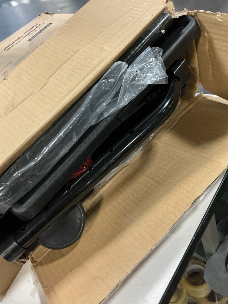 Condition photo showing As Is for LORYERGO Multifunctional TV Tray Table - [2 Packs] Adjustable TV Dinner Tray Tables with 6 Height & 3 Tilt Angle, Folding TV Trays with Cup Holder for Bed & Sofa, for Eating & Reading