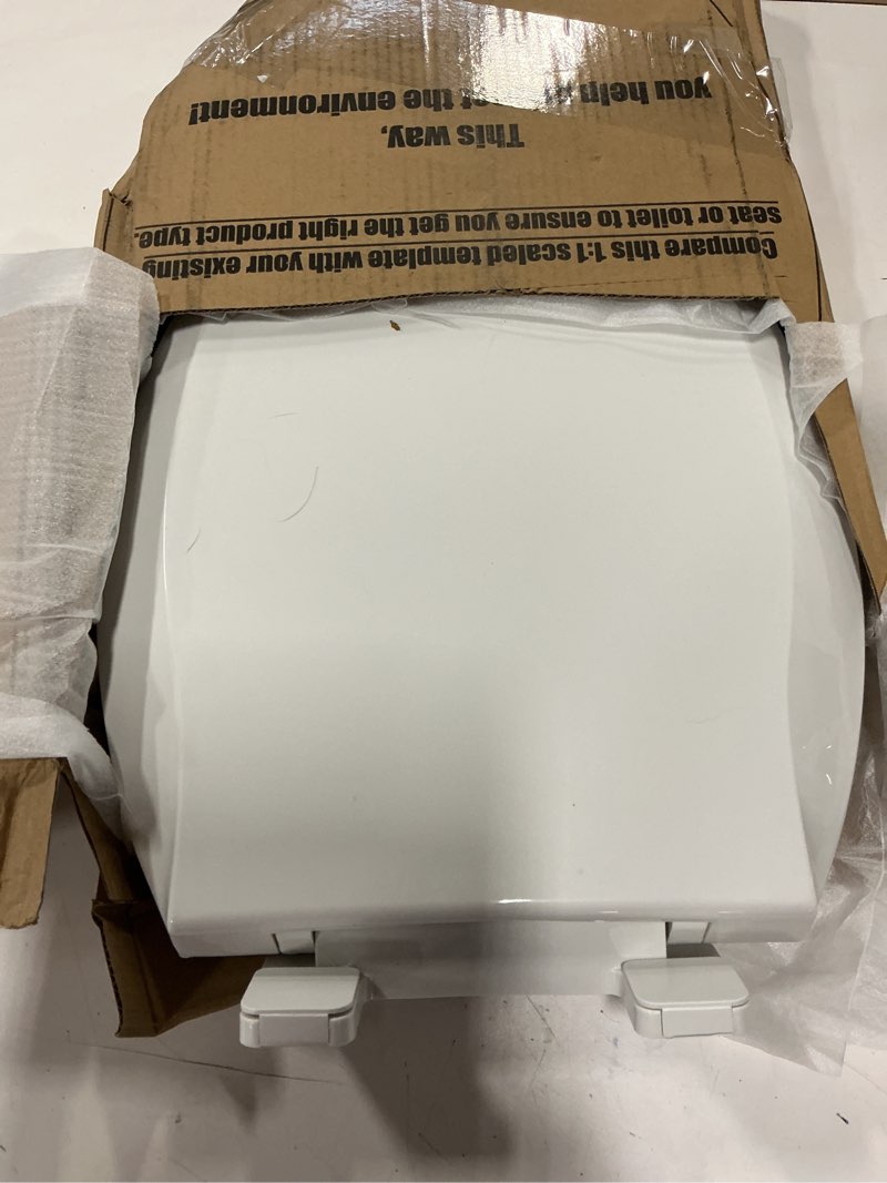 Condition photo showing As Is for 1M Family Toilet Seat, Patented Slow Close & Quick Releasing Technology, Anti-Wiggling, Easy to Install and Clean, Standard Elongated with Toddler Seat Built In (1 Piece)