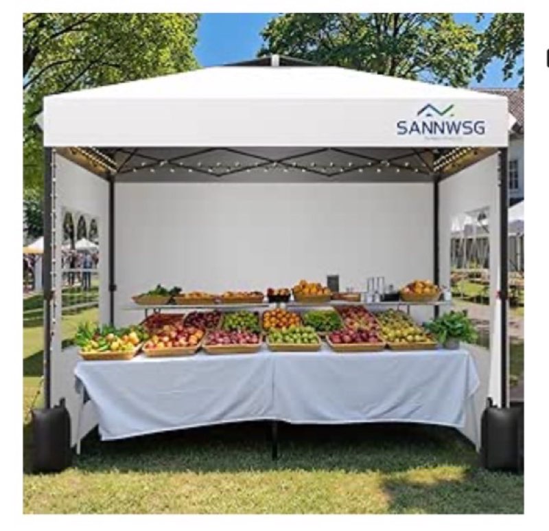 10X10 Pop Up Canopy Tent with 3 Sidewalls,Easy Up Canopy,Commercial Instant Shelter,Heavy Duty One P