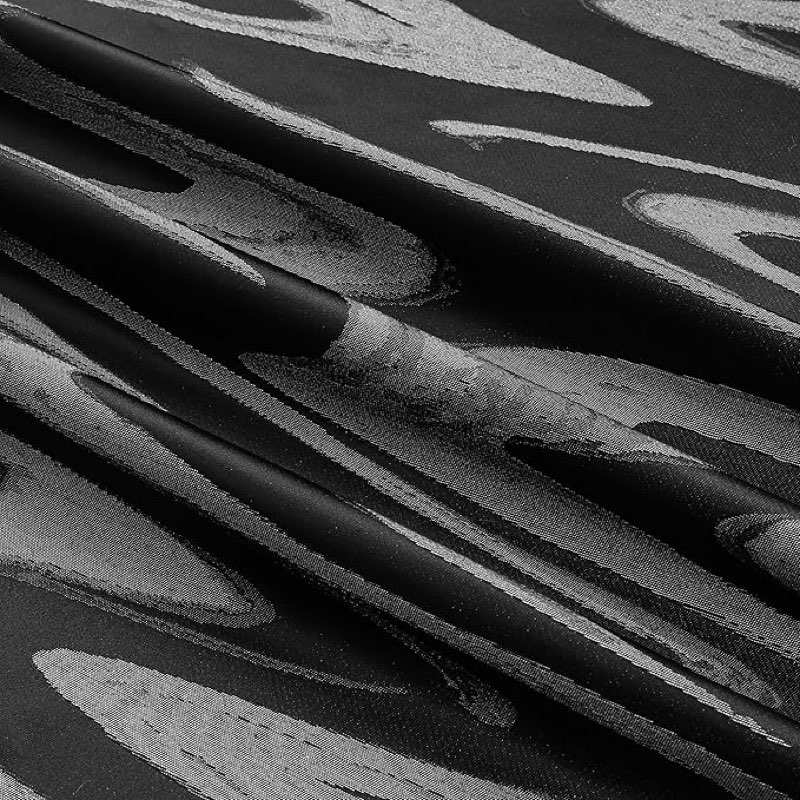 majestic giftware madison cut fabric by the yard - 4 yard (habk-116x144)| 116 inch wide cloth for table runner, upholstery, pillows & window treatment | soft & washable cloth for home (hawaii - black) double hawaii - black 4 yard