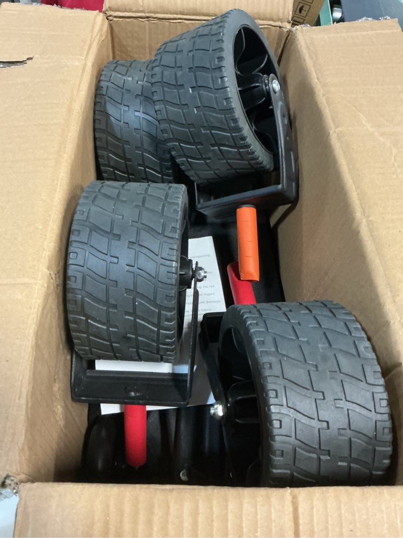 Condition photo showing Good Condition for Collapsible Wagon with Big Wheels, Beach Wagons Carts Foldable with All-Terrain Wheels, Large Weight Capacity Heavy Duty Carts with Cup Holders for Camping, Garden, Sports, Grocery, Carbon Black