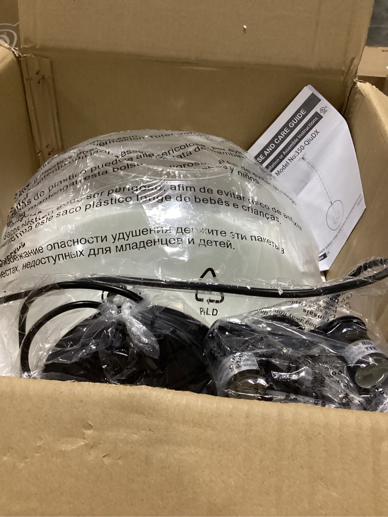 Condition photo showing As Is for koko&yukina 14" black globe pendant light mid century pendant light clear glass pendant lights kitchen island adjustable hanging light fixture for dining room bedroom kitchen island clear & black 13.7 inch - standard