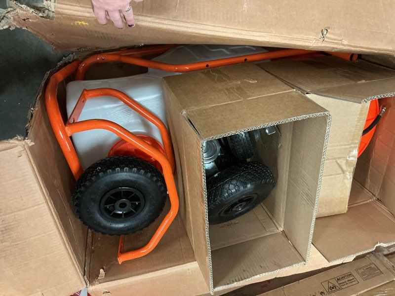 Condition photo showing Good Condition for VEVOR Battery Powered 15 Gallon Garden Weed Sprayer with Wheeled Cart, 126FT Hose with Reel, 8 Nozzles, 2 Wands with Lock Trigger, 0-90PSI, 5-6h Spray Time, Wide Mouth Lid, Rotating Wheels with Brake 15 Gal Sprayer with Wheels