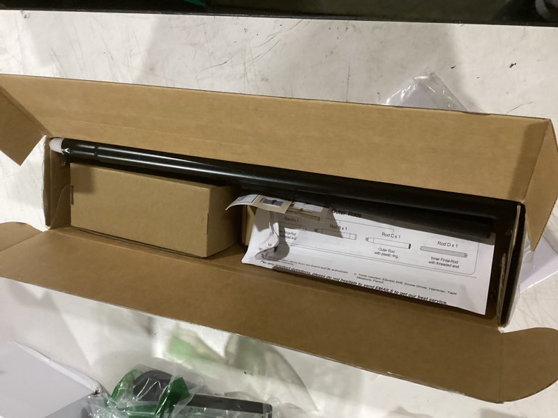 Condition photo showing Good Condition for kamanina black curtain rod 32 to 58 inch(2.6-4.8ft), adjustable curtain rods for windows 28 to 48 inch, 3/4 inch splicing drapery rods with twisted cage finial black 32-58"