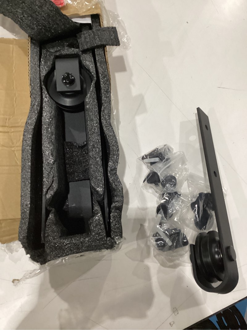 DonYoung 6.6FT Sliding Barn Door Hardware Kit, Heavy Duty Barn Door Track Kit Fit Double 20" Width D