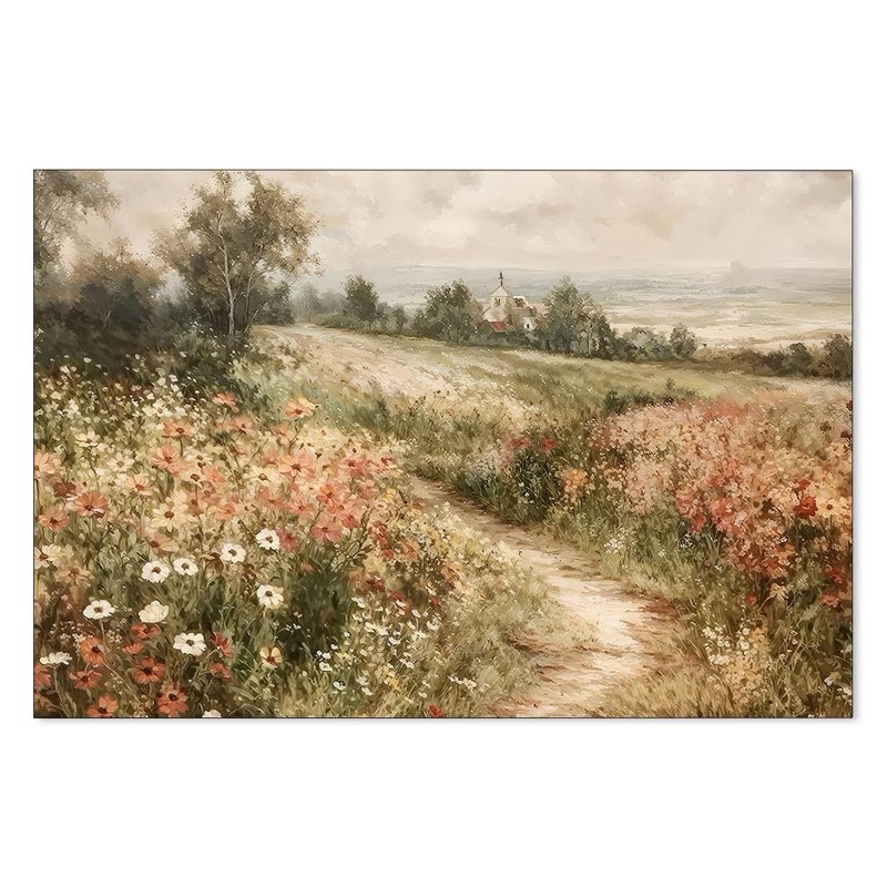 Landscape Wildflower Wall Art Nature Botanical Floral Posters Retro Cottagecore Plant Paintings Canvas