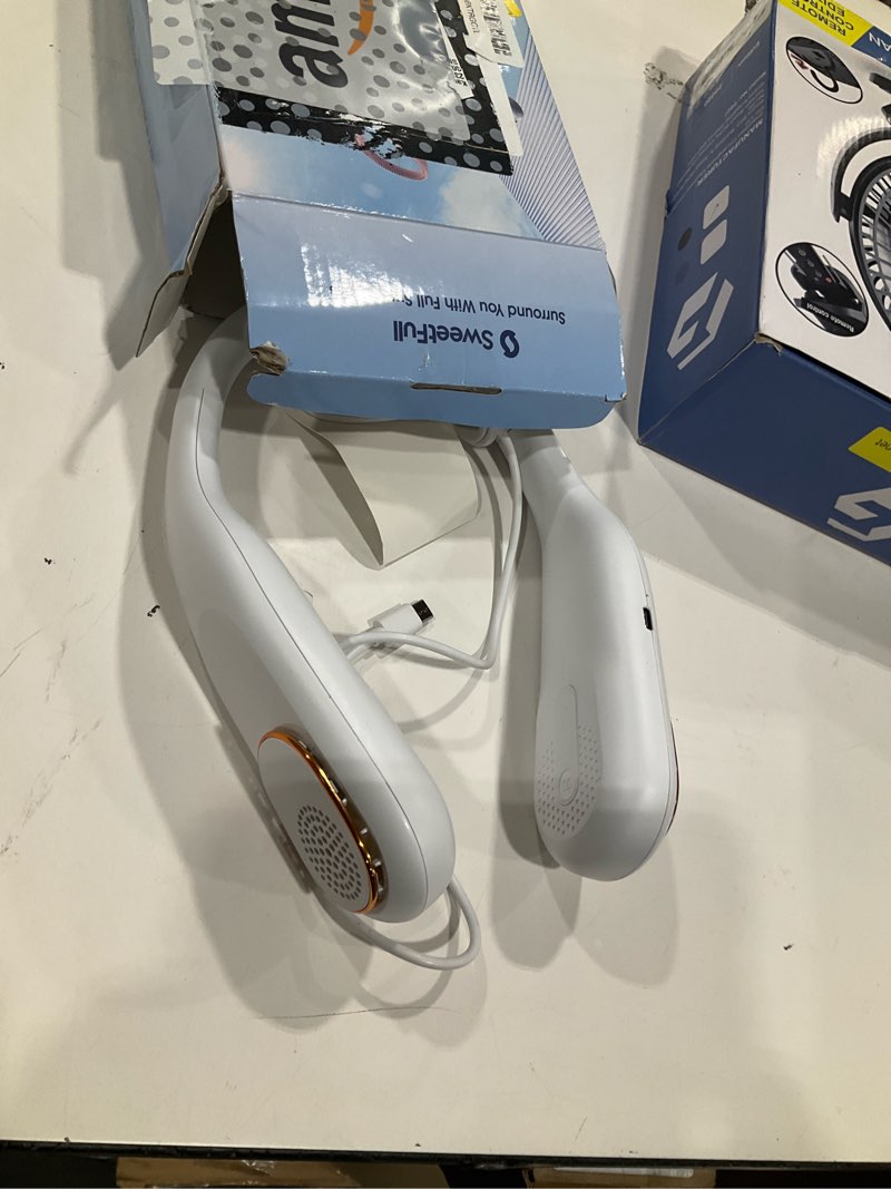 Condition photo showing Good Condition for sweetfull portable neck fan 360° cooling bladeless personal fan | no hair twisting - 4000mah usb rechargeable wearable fan for travel, birthday gifts for men, women, mom, and dad a4 white