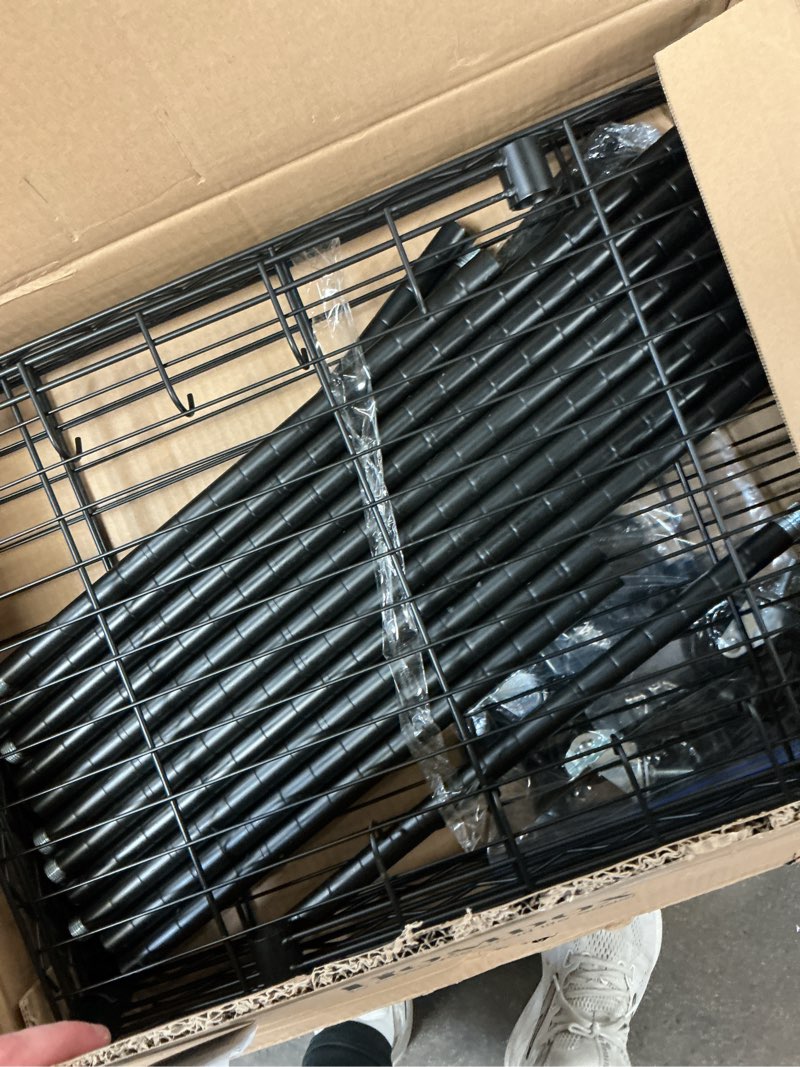 Condition photo showing As Is for homdox black 3 tier shelf organizer 