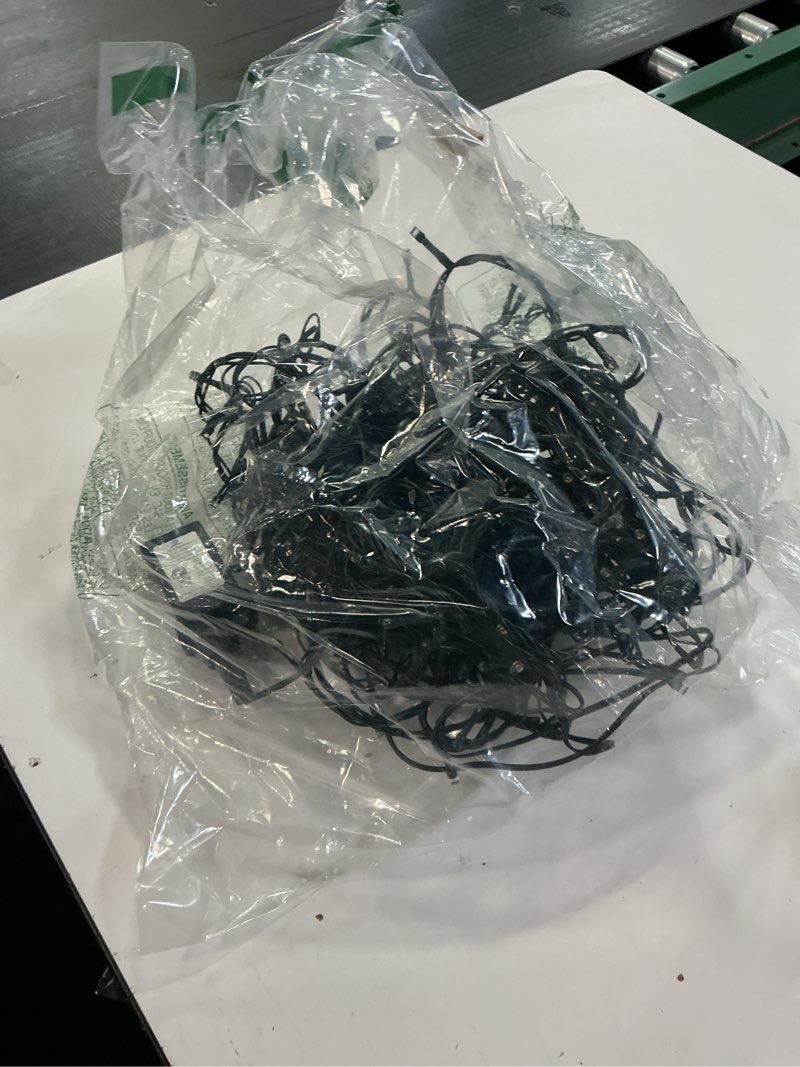 Condition photo showing As Is for Outdoor String Lights 99FT 300 LED Connectable 8 Modes with Timer Decorative String Lights for Xmas Tree Patio Party Warm White Warm White Dark Green Wire 99FT 300LED