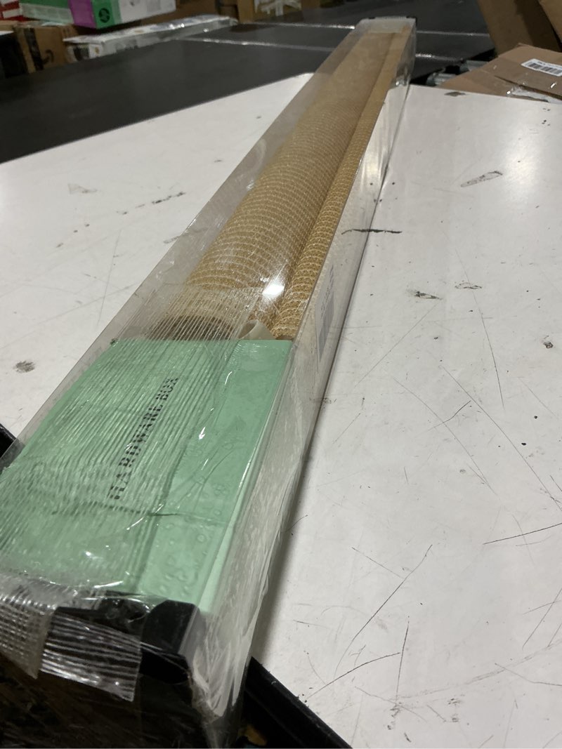 Condition photo showing As Is for aosky outdoor roller shades, cordless patio shades roll up outdoor blinds, roller blinds cloth for porch pergola balcony backyard windows, 36" w x 72" h, wheat wheat 36"w x 72"h