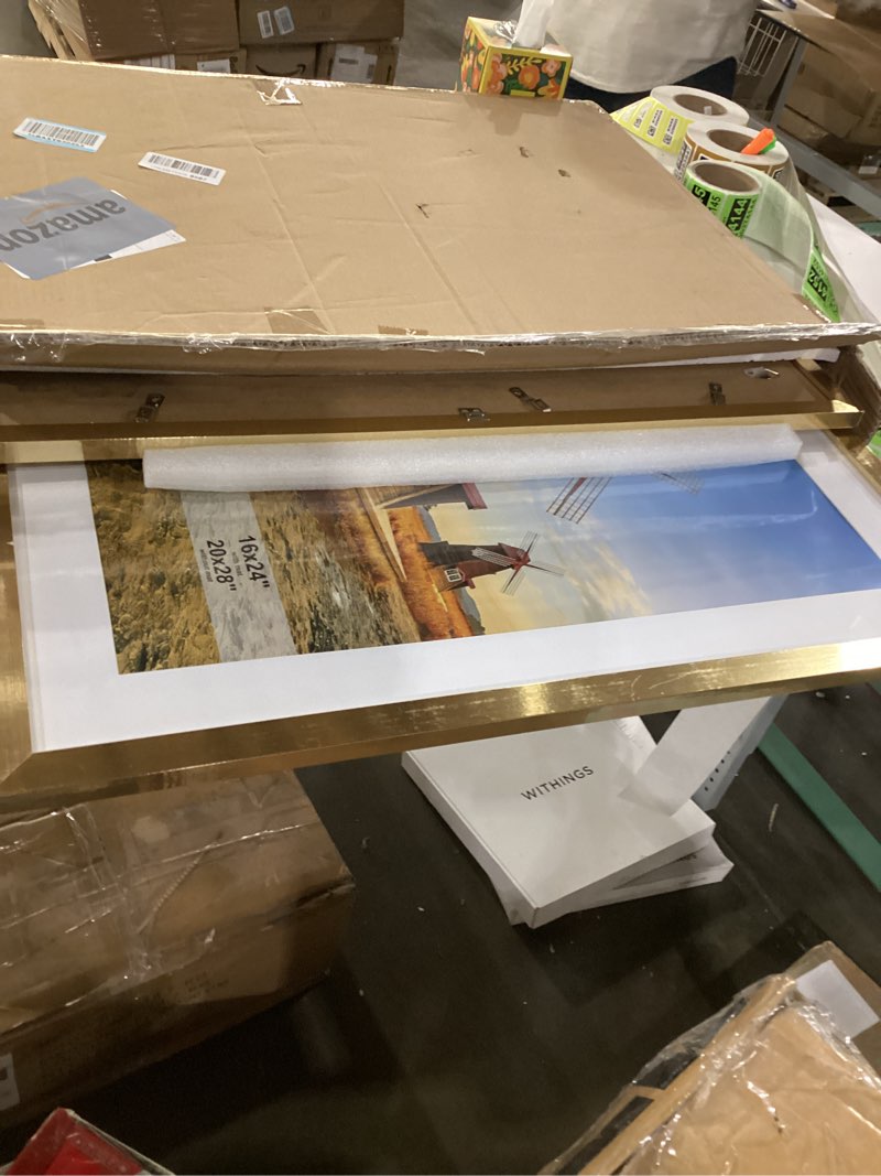 ccdcc 20x28 poster frame set of 2, 20 x 28 wood picture frames with mat for 16x24, wooden photo fram