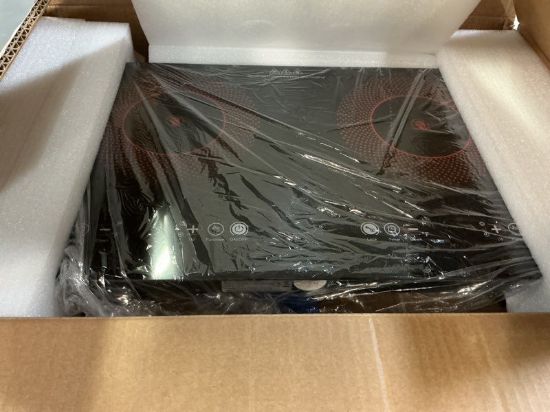 Condition photo showing Good Condition for VBGK Electric cooktop,110V 24 inch 2 Burner Electric Cooktop,Built-in and Countertop Stove Top,2200W Stove,9 Power Levels, Kids Lock & Timer,LED touch control,Overheat Protection