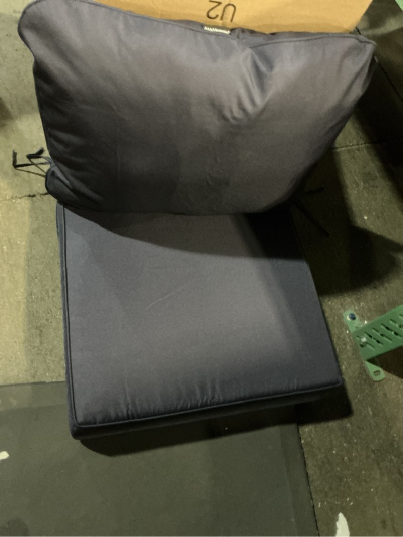 Condition photo showing Good Condition for Similar Favoyard Outdoor Seat Cushion Set 22 x 22 Inch Waterproof & Fade Resistant Patio Furniture Cushions with Removable Cover Deep Seat & Back Cushion with Handle and Adjustable Straps for Chair Sofa Couch Blue 22 x 22 Inch