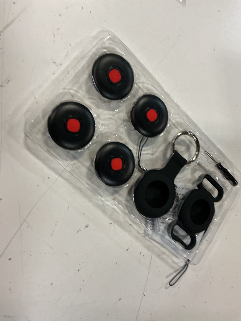 Condition photo showing Good Condition for 2026 air tracker tags for android or ios, dual system smart bluetooth tags, find my or google's find hub app, keys finder and item locator, android luggage tracker tags for keys, wallets, bags black