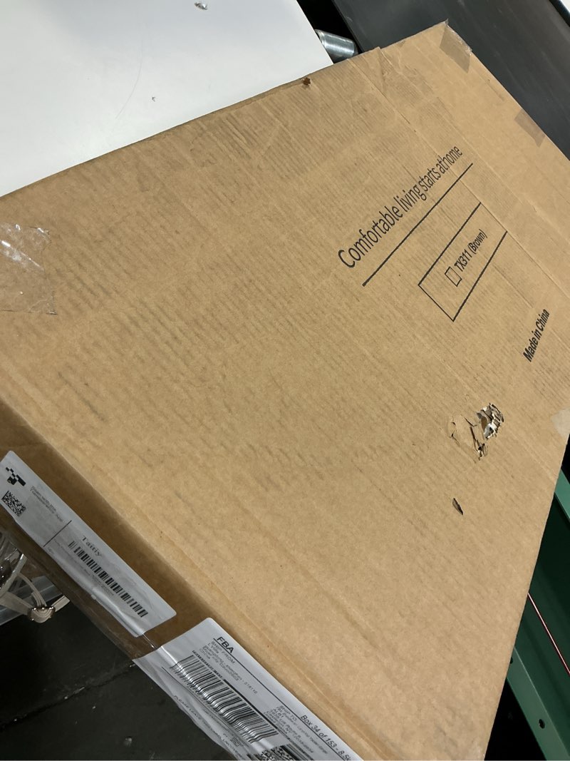 Condition photo showing Good Condition for Solid Wood Coat Rack Freestanding Clothing Rack with Wheels & 2 Shelves Storage & 5 Hooks Heavy Duty Clothes Rack Wood Coat Tree Stand Hat Hanger Rack for Corner Bedroom Entryway Living Room Hotel Size S Walnut Brown