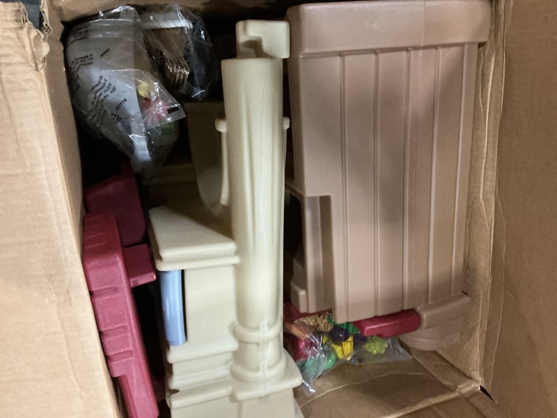 Condition photo showing As Is for Step2 Grand Walk-In Kitchen & Grill Kids Playset, Indoor/Outdoor Kitchenette, Interactive Play with Lights and Sounds, Durable Plastic, 103 Piece Toy Accessories, Toddlers 2+ Years Old, Brown/Tan Brown & Tan Large