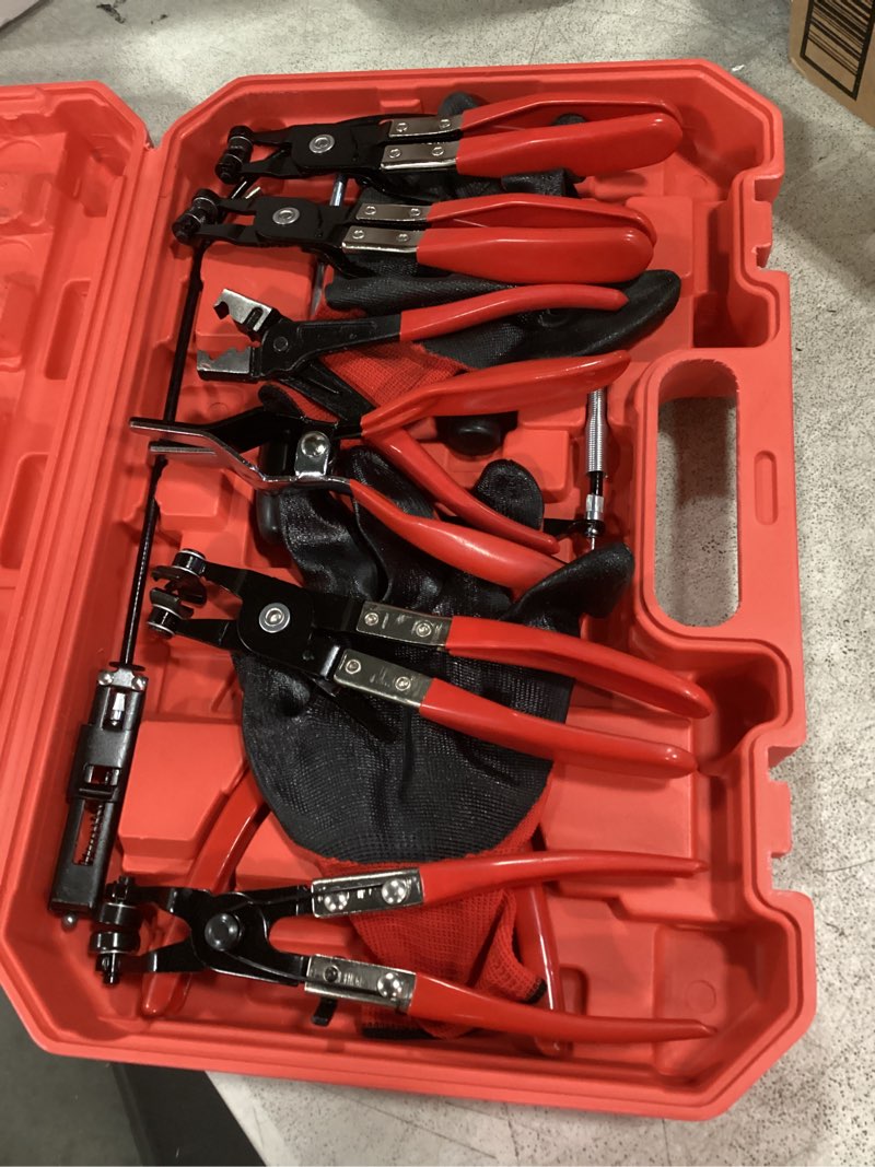 Condition photo showing Good Condition for orion motor tech hose clamp pliers, long reach wire spring hose clamp pliers remover for automotive coolant radiator heater and water hose with band flat or large clamps