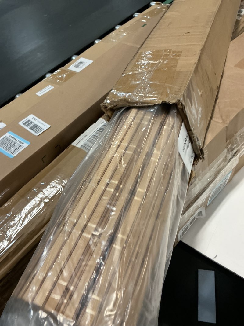 Condition photo showing New/Like New for lazblinds no tools no drill cordless bamboo roman shades, light filtering window treatment, roll up bamboo blinds for window 33'' w x 64'' h, brown brown206 33'' w x 64'' h