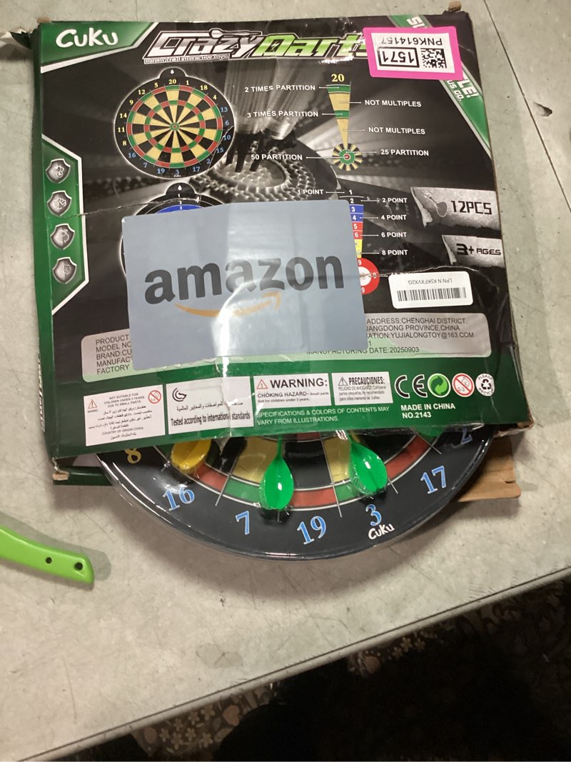 Condition photo showing Good Condition for Magnetic Dart Board - 12pcs Magnetic Darts - Excellent Indoor Game and Party Games - Gifts for 5 6 7 8 9 10 11 12 Year Old Boy Kids Yellow