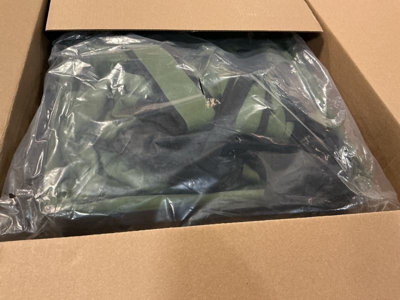 Condition photo showing As Is for TUGUAN Car Seat Travel Bag for Airplane with Spinner Wheels, Infant Car Seat Bags for Air Travel with Hard Bottom, Padded Car Seat Backpack, Large Car Seat Storage Bag Airport Check, Green