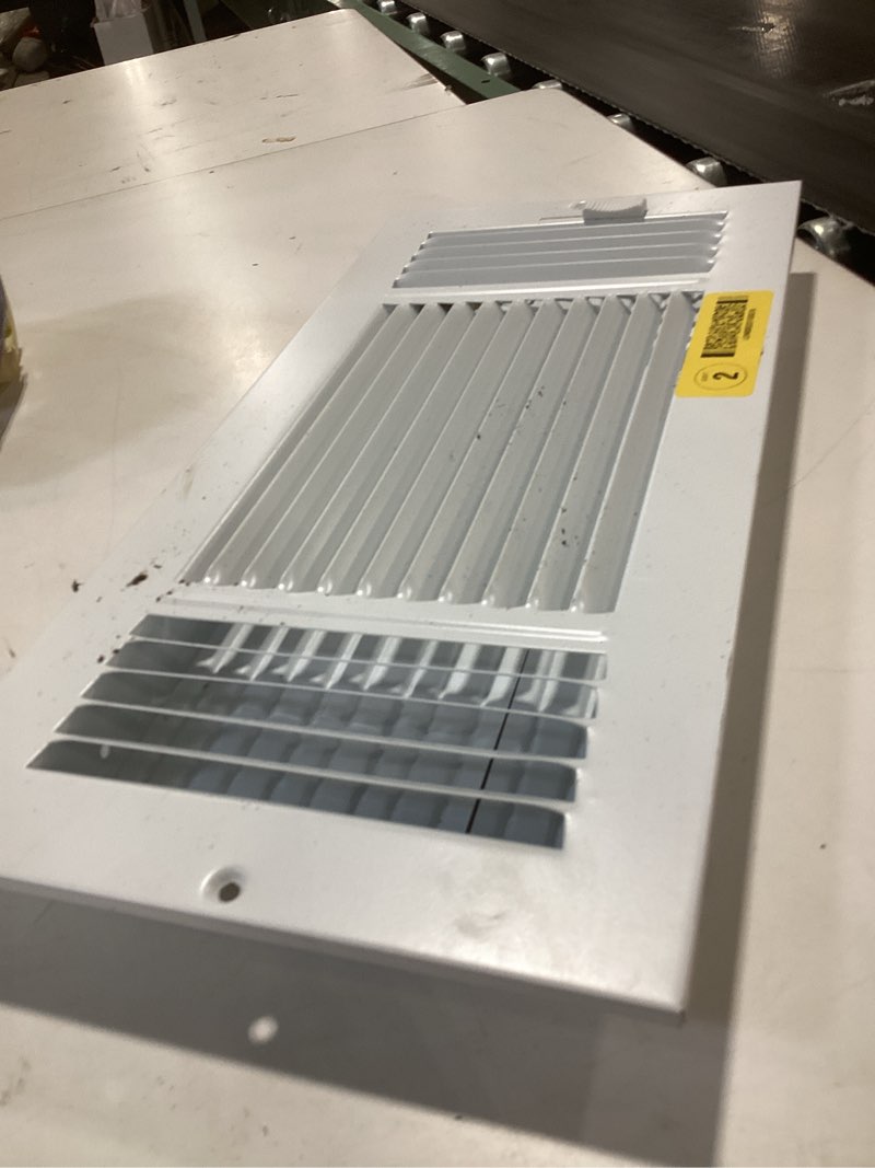 Condition photo showing As Is for reliabilt 3-way steel white sidewall/ceiling registe