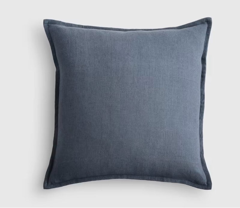 european linen flange edge pillow cover / nightfall 22x22