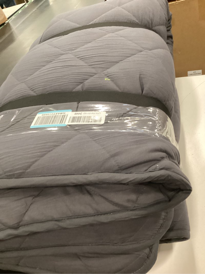 Condition photo showing As Is for Aircliff Japanese Floor Futon Mattress, Roll Up Tatami Mat, Sleeping Pad, Shikibuton, CertiPUR-US Certified Foam Floor Bed Mattress for Sleeping, Dormitory, Guest Bed, Designed in Japan(Grey, Queen) Dark Grey Queen (80"L x 60"W x 2.5"Th)