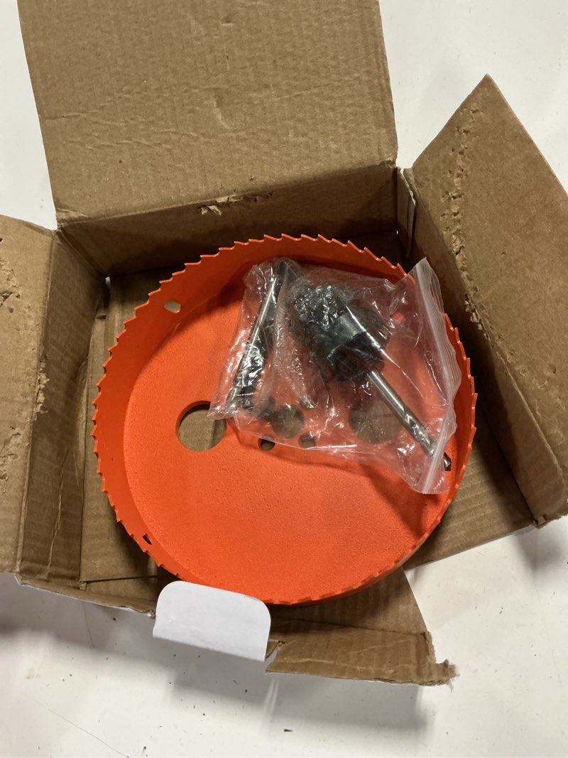Condition photo showing New/Like New for 6 inch hole saw for wood, metal, plastic & drywall, with arbor | 152mm bi-metal hole saw cutter, fast chip removal, smooth clean cuts, heavy-duty yet lightweight & handy