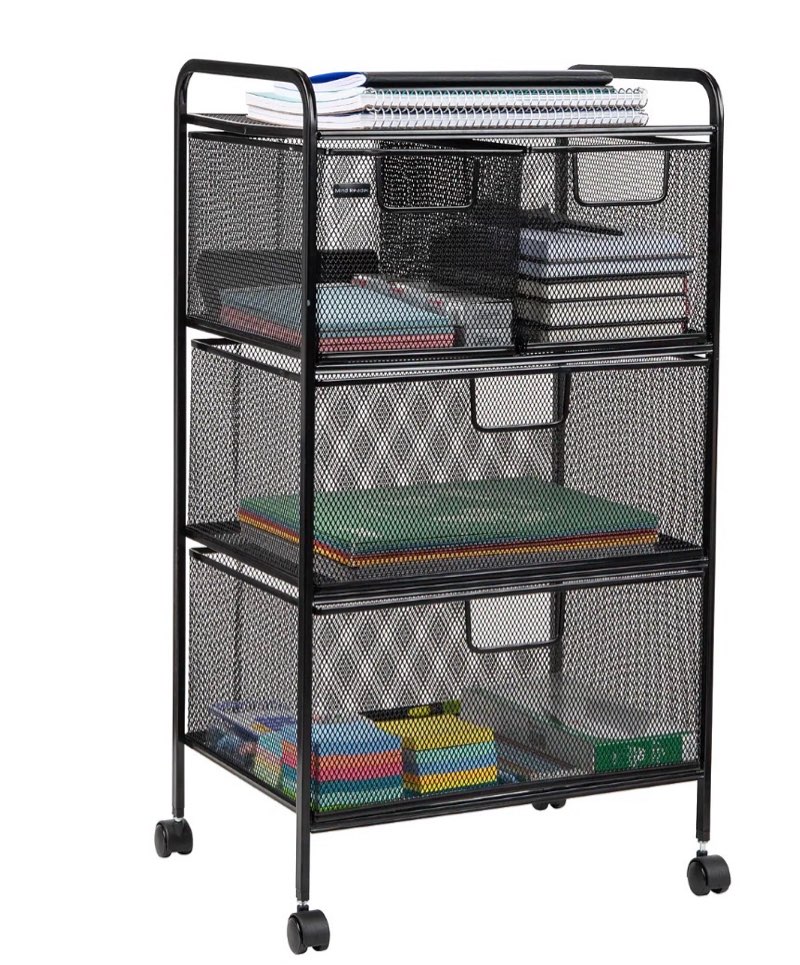 Mind Reader 4-Drawer Multipurpose Utility Cart with Wheels, Metal, Black (4DRMESH-BLK)