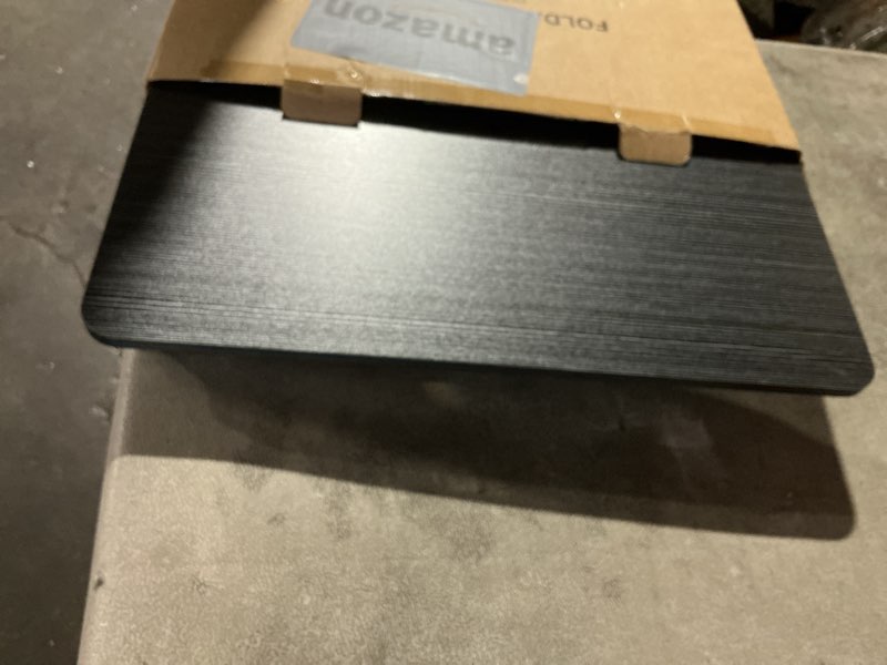 Condition photo showing Good Condition for Ruxury Foldable Lap Desk Laptop Stand Bed Desk Table Tray, Breakfast Serving Tray, Portable & Lightweight Mini Table, Lap Tablet Desk for Sofa Couch Floor - Black Black Medium