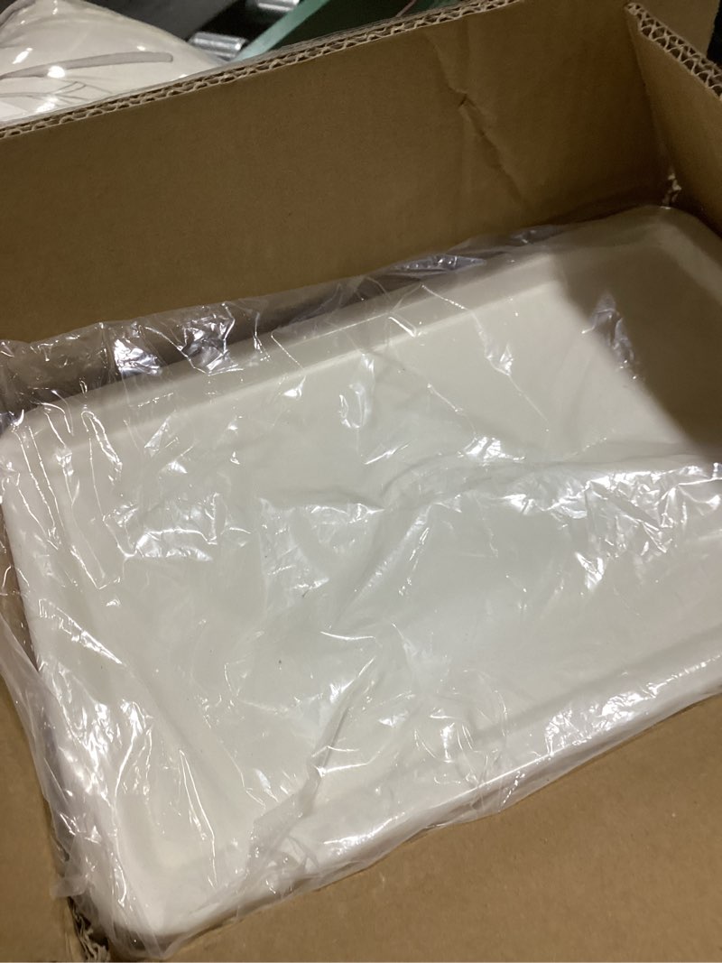 Condition photo showing Good Condition for Plastic Storage Baskets With Lid, Storage Bins for Organizing, Stackable Decorative Containers for Shelves Drawers Desktop Closet Playroom Classroom Office, 8 Pack-White 8 Pack White