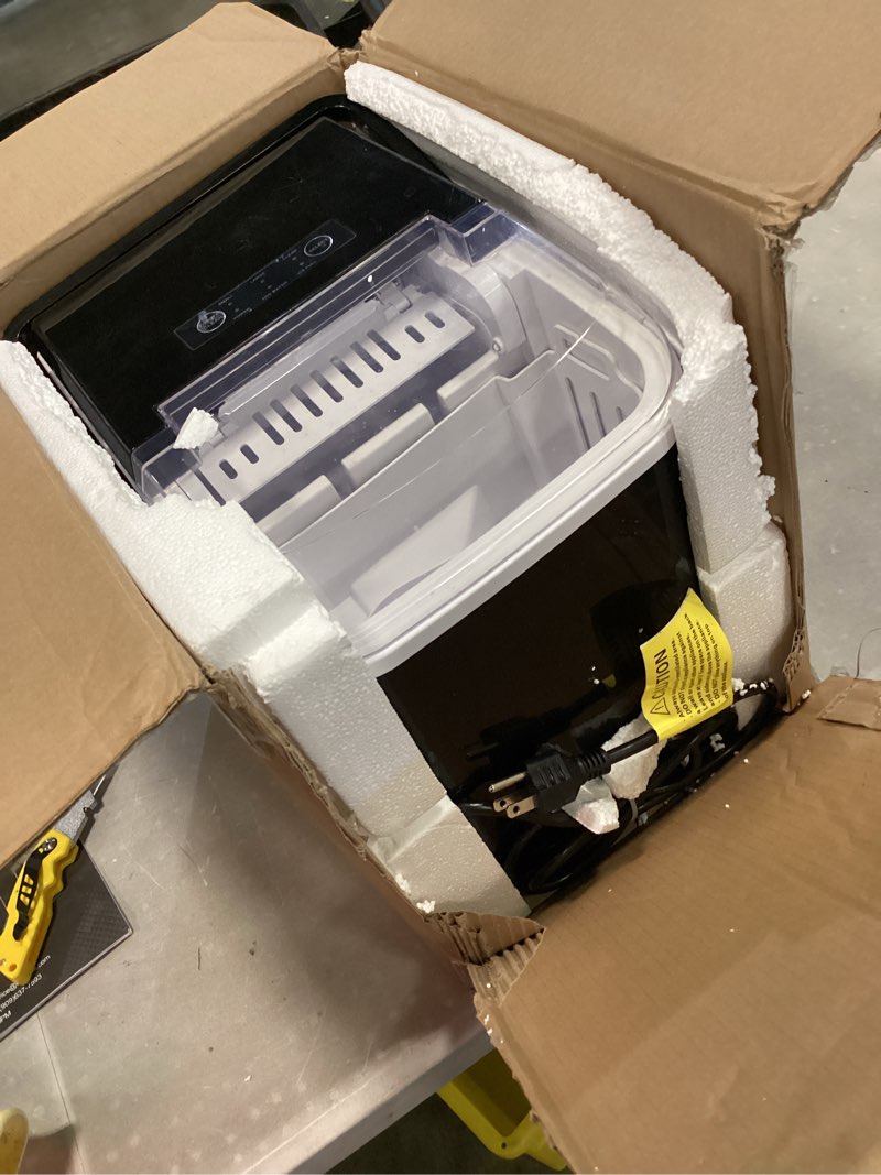 Condition photo showing As Is for (imilar)sweetcrispy ice maker machine 26lbs in 24hrs 9 ice cubes in 6 mins auto cleaning portable ice maker with handle black