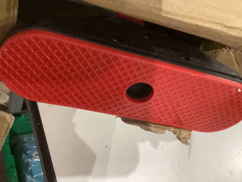 Condition photo showing As Is for Adjustable Pull Up Bar for Doorway - 440LBS Weight Capacity, No Screws Installation with Level Meter and Auto Lock, Chin Up Bar for Home Gym Strength Training,Red Black and Red