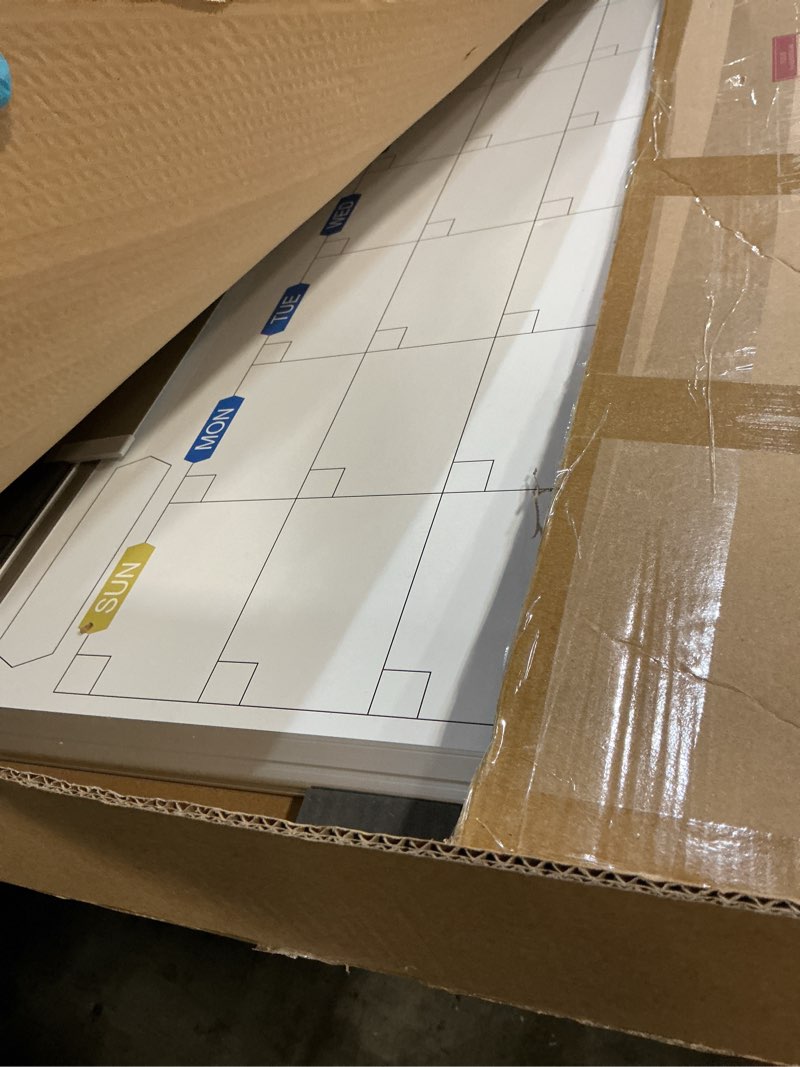 Condition photo showing Good Condition for Dry Erase Calendar Whiteboard for Wall, 36" x 24" Magnetic Monthly White Board Calendar Dry Erase, Wall Hanging Aluminum Frame with Tray for Home, School, Office (Silver Frame)