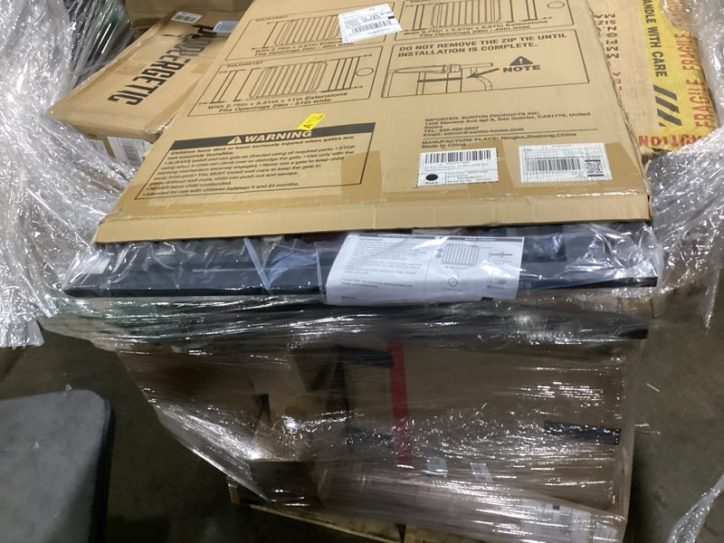 Condition photo showing Good Condition for 34" extra tall baby gate for stairs, auto close stroller friendly dog gate indoor for doorways, pressure mounted 29"-40" wide baby gate, easy walk through gate for children & pets, black