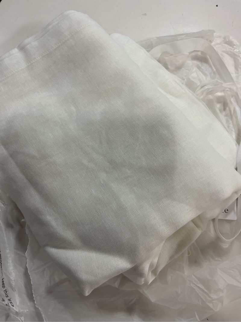 Condition photo showing Good Condition for quince,european linen sheer curtain single panel, 48x84, white