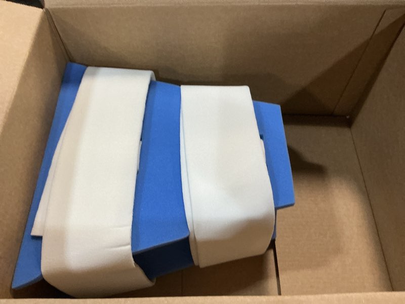 Condition photo showing As Is for rolyan abduction pillow, large, durable foam pillow for with hip abduction, foam block with velfoam strap to secure and comfort the legs and hips and reduce pain, velfoam straps securely fasten block