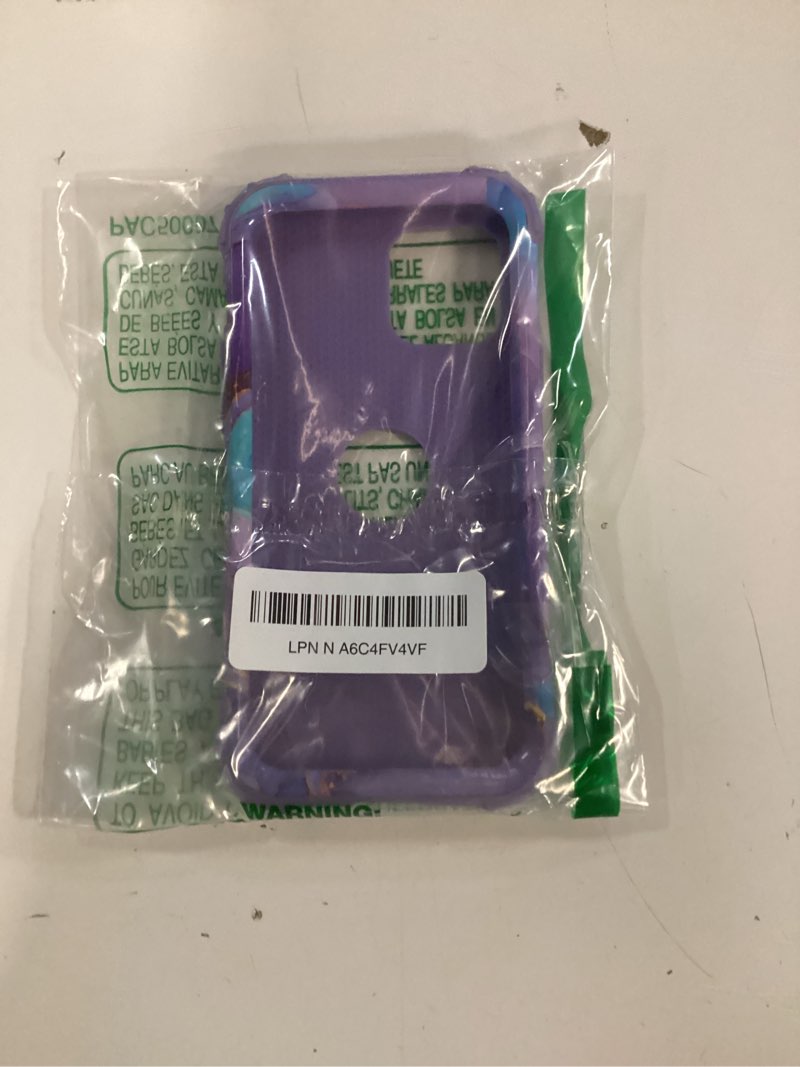 Condition photo showing As Is for for iPhone 12 Case,Marble Design Three Layer Heavy Duty Shockproof Hybrid Hard Plastic Bumper Soft Silicone Rubber Drop Protective Cover Case for iPhone 12 6.1",Purple